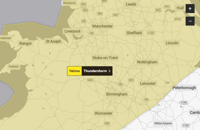 Weather warning map