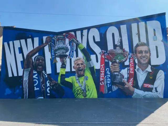 Leicester City's FA Cup win and Mark Selby's World Championship victory celebrated in a mural in Leicester