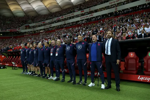 England substitutes bench