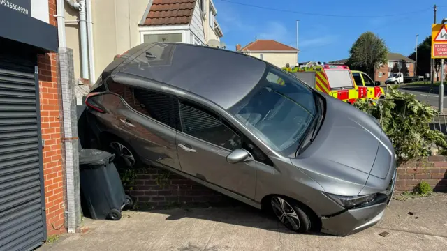 Car on wall