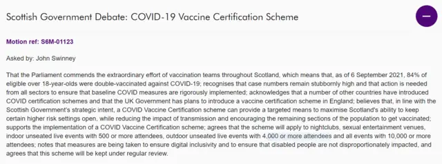 MSPs will shortly back this motion