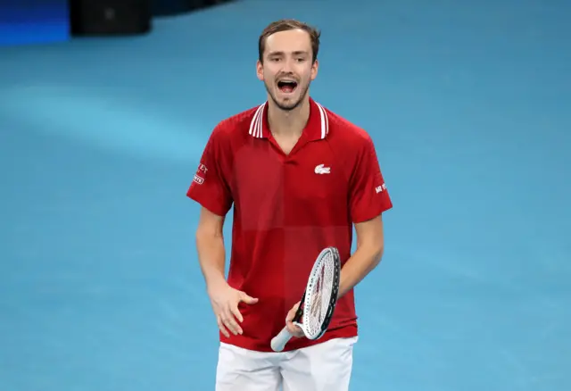 Daniil Medvedev plays in the ATP