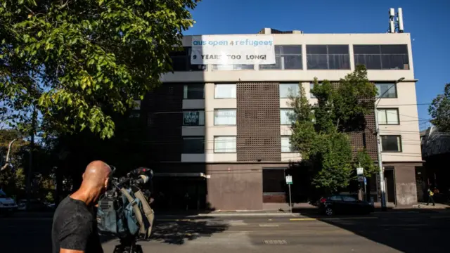 A general view of the Park Hotel ahead of Novak Djokovic's court hearing on January 10, 2022 in Melbourne, Australia.