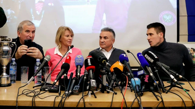 The Djokovic family speak at the press conference