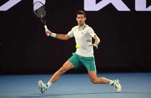 Novak Djokovic competing at the Australian Open in 2021