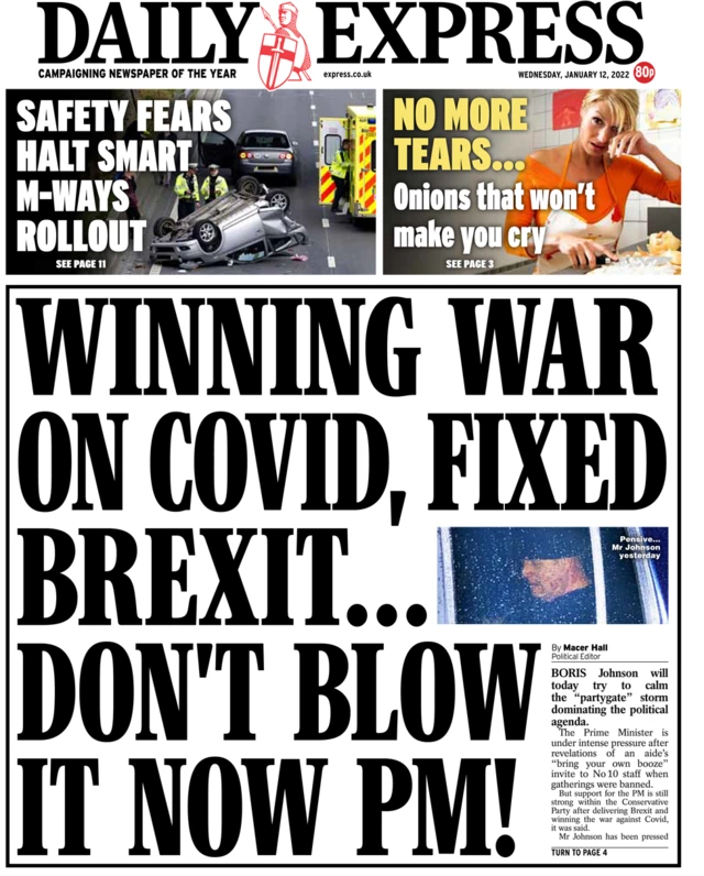 The Daily Express newspaper front page