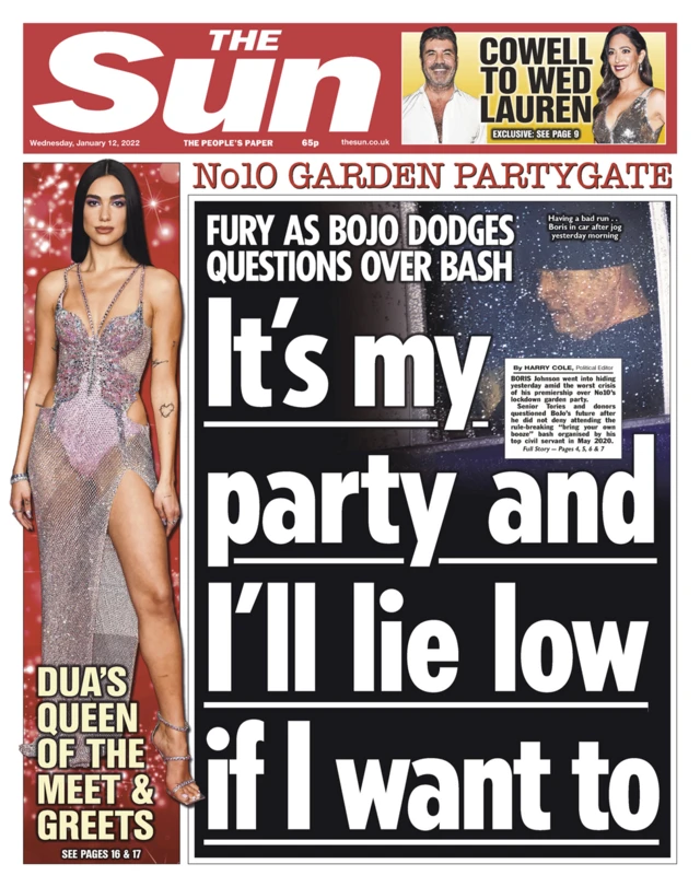 The Sun newspaper front page