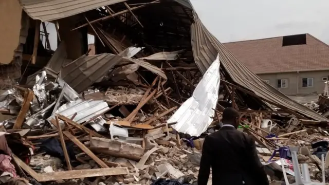 Collapsed church in Asaba, Delta state, Nigeria