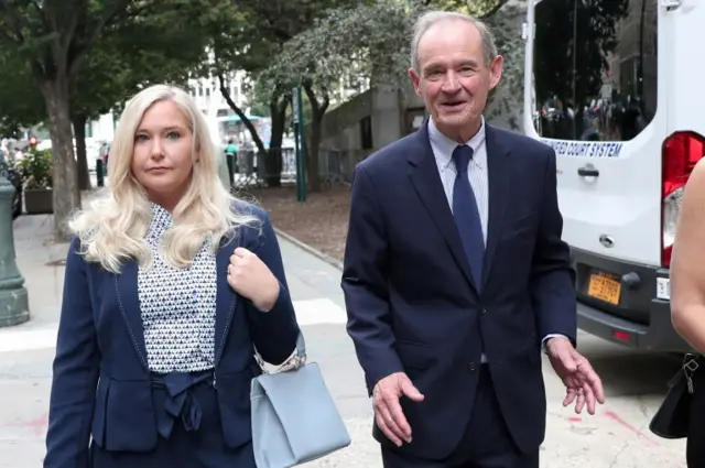 Lawyer David Boies arrives with his client Virginia Giuffre