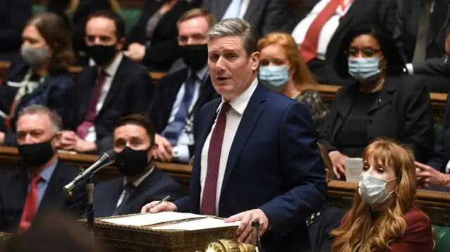 Keir Starmer in Parliament at the despatch box