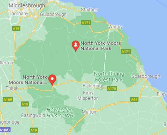 Map of North York Moors National Park