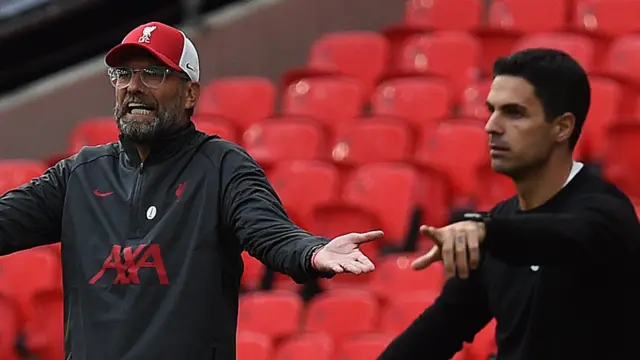 Jurgen Klopp and Mikel Arteta