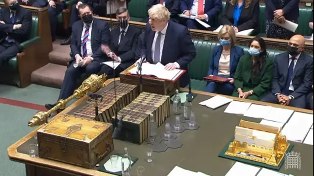 Boris Johnson speaking in the House of Commons