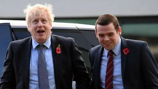 Boris Johnson with Douglas Ross