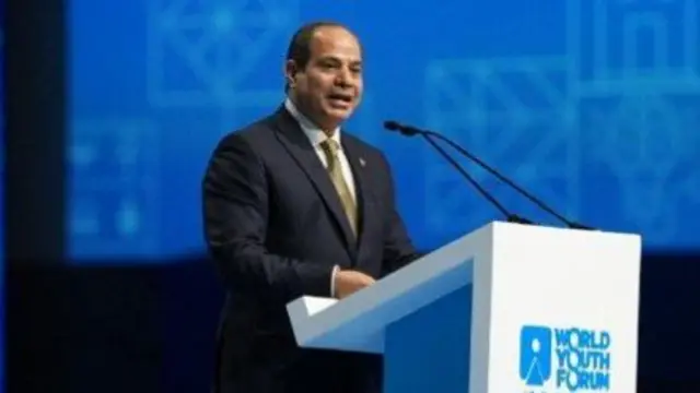 Egyptian President Abdel Fattah Al Sisi speaks at the World Youth Forum in Sharm El Sheikh