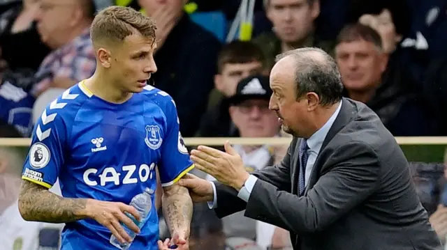 Lucas Digne and Rafael Benitez