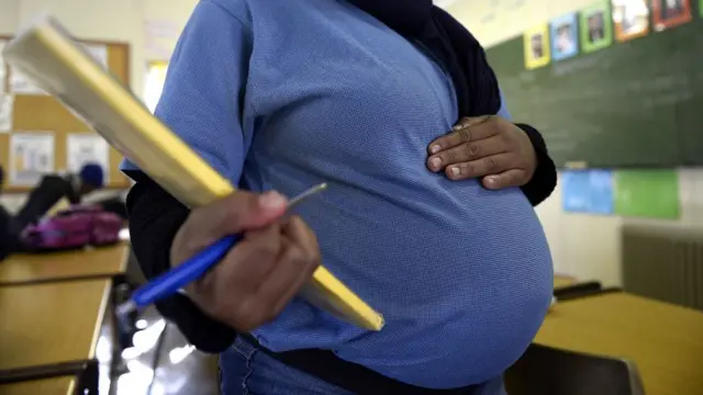 A pregnant student in Pretoria, South Africa.