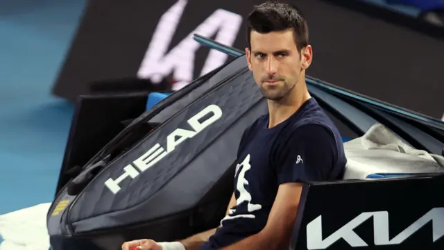 Djokovic practising for the tournament he may not attend