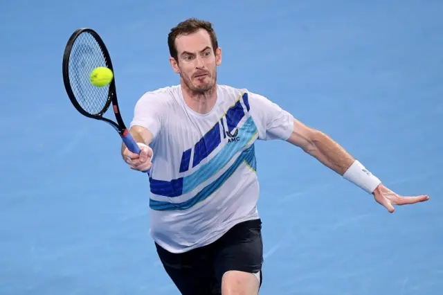 Andy Murray in action at the Sydney Tennis Classic