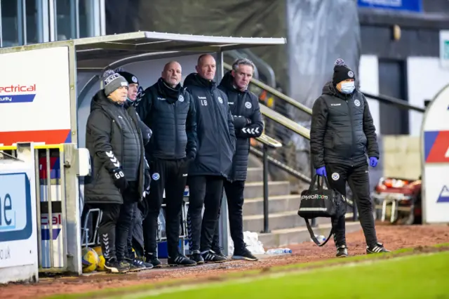 Ayr United's new boss Lee Bullen [centre]