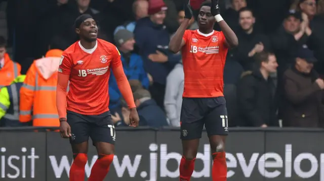 Luton celebrate goal