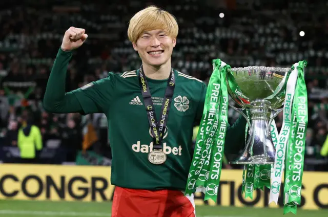 Kyogo scored twice in Celtic's League Cup final victory