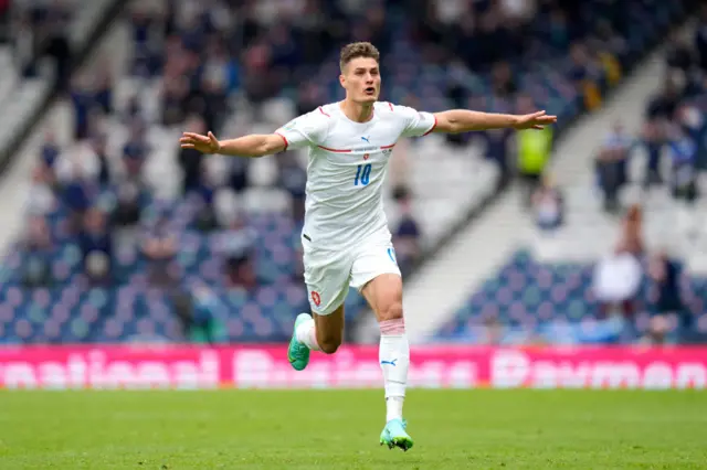 Patrik Schick celebrates