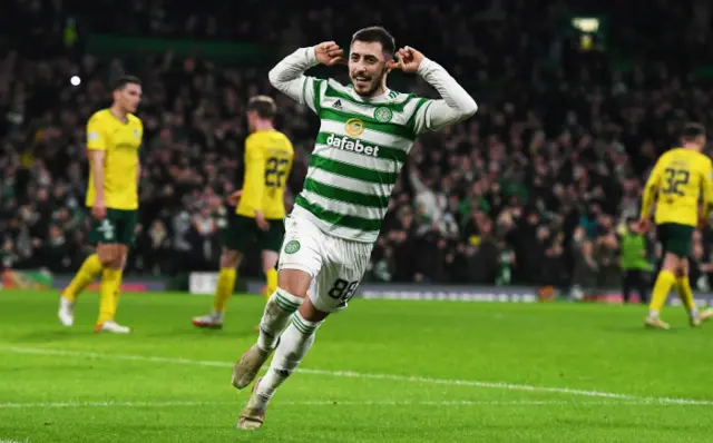 Josip Juranovic scored Celtic's second goal from the penalty spot