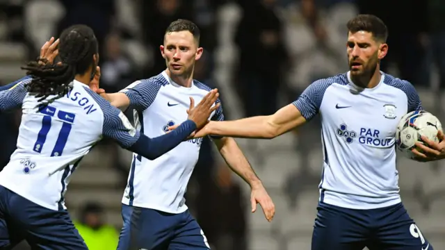 Preston celebrate goal