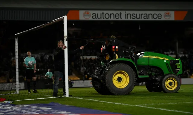 Tractor interrupts Port Vale match