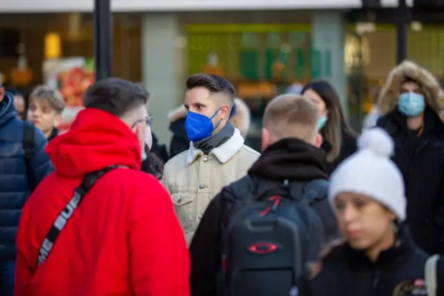 People with face masks