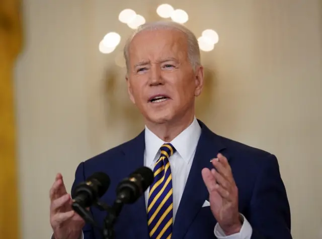 U.S. President Joe Biden holds a formal news conference in the East Room of the White House, in Washington