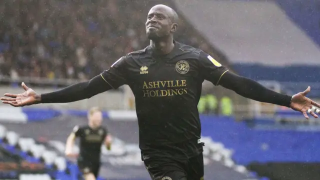 Albert Adomah celebrates