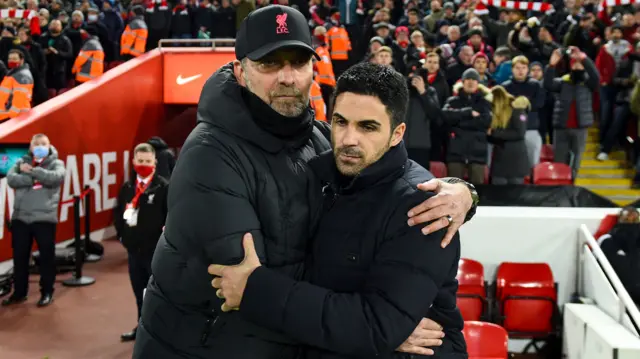 Jurgen Klopp and Mikel Arteta