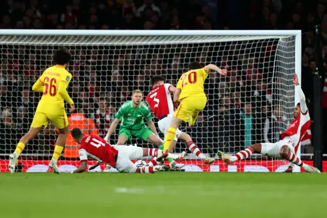 Diogo Jota scores for Liverpool