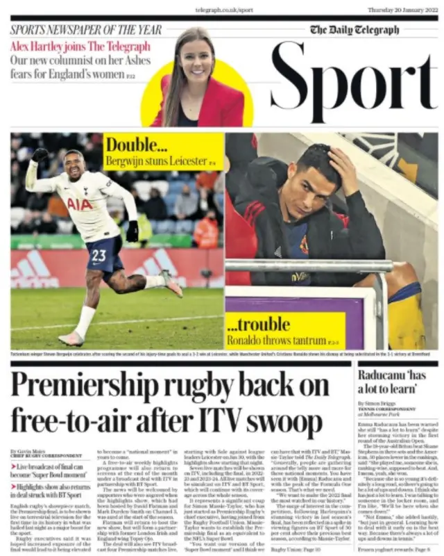 The Daily Telegraph sport section