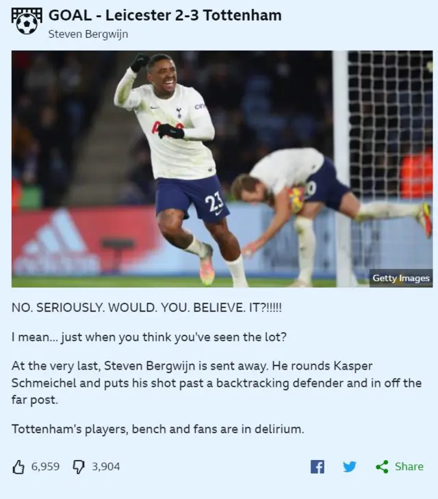 BBC Sport live text