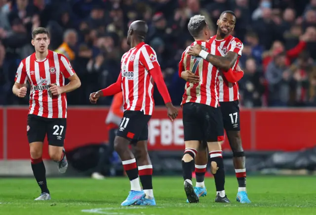 Ivan Toney celebrates