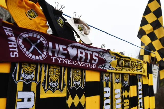 Auchinleck and Hearts scarves