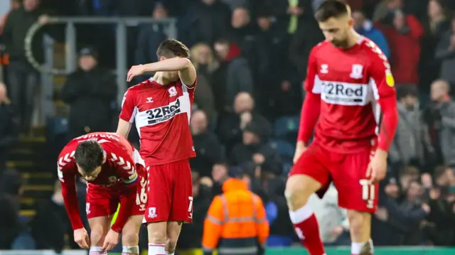 Boro players dejected