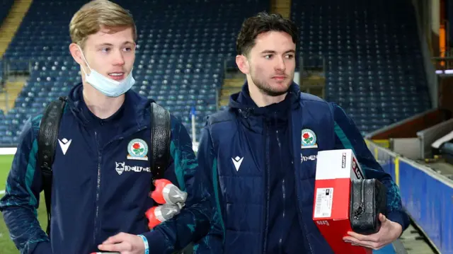 Blackburn players arrive