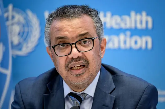 Tedros Adhanom Ghebreyesus gives a press conference on December 20, 2021 at the WHO headquarters in Geneva.