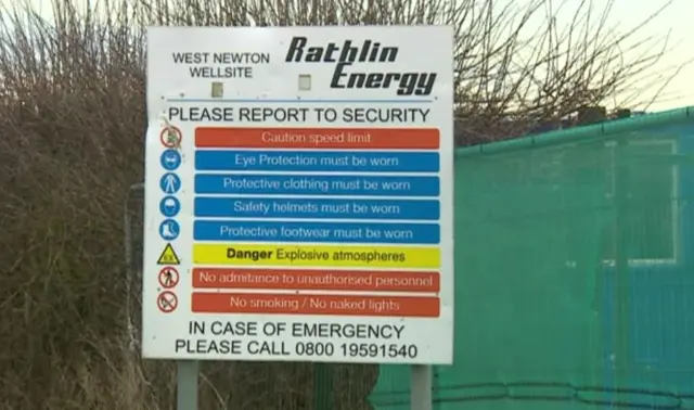 Rathlin Energy site sign