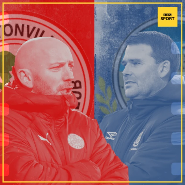 Cliftonville manager Paddy McLaughlin and Linfield boss David Healy