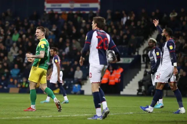 West Brom are dejected after conceding against Preston