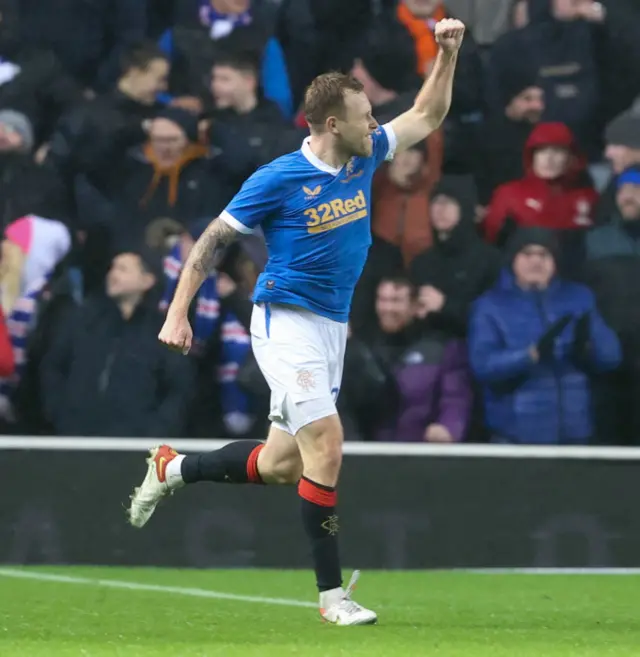 Scott Arfield came off the bench to grab the only goal at Ibrox