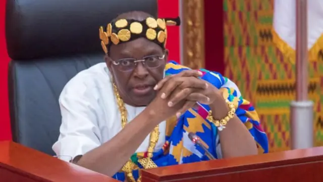 Parliamentary speaker Alban Bagbin in his kente outfit