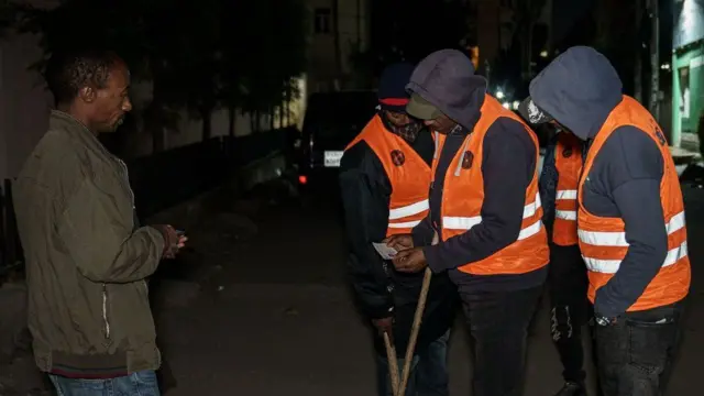 Volunteers in Addis Ababa checking for "suspicious activities" - November 2021