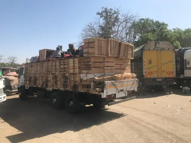 A truck at border post between Ghana and Burkina Faso - Wednesday 26 January 2022