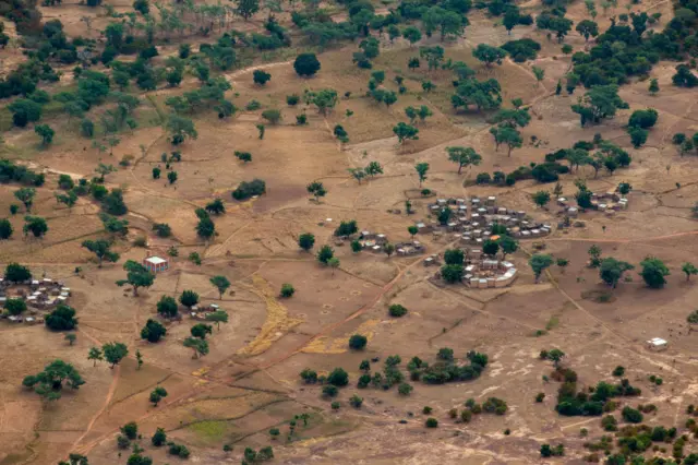 An aerial view over Ouahigouya, Burkina Faso, in October 2021..